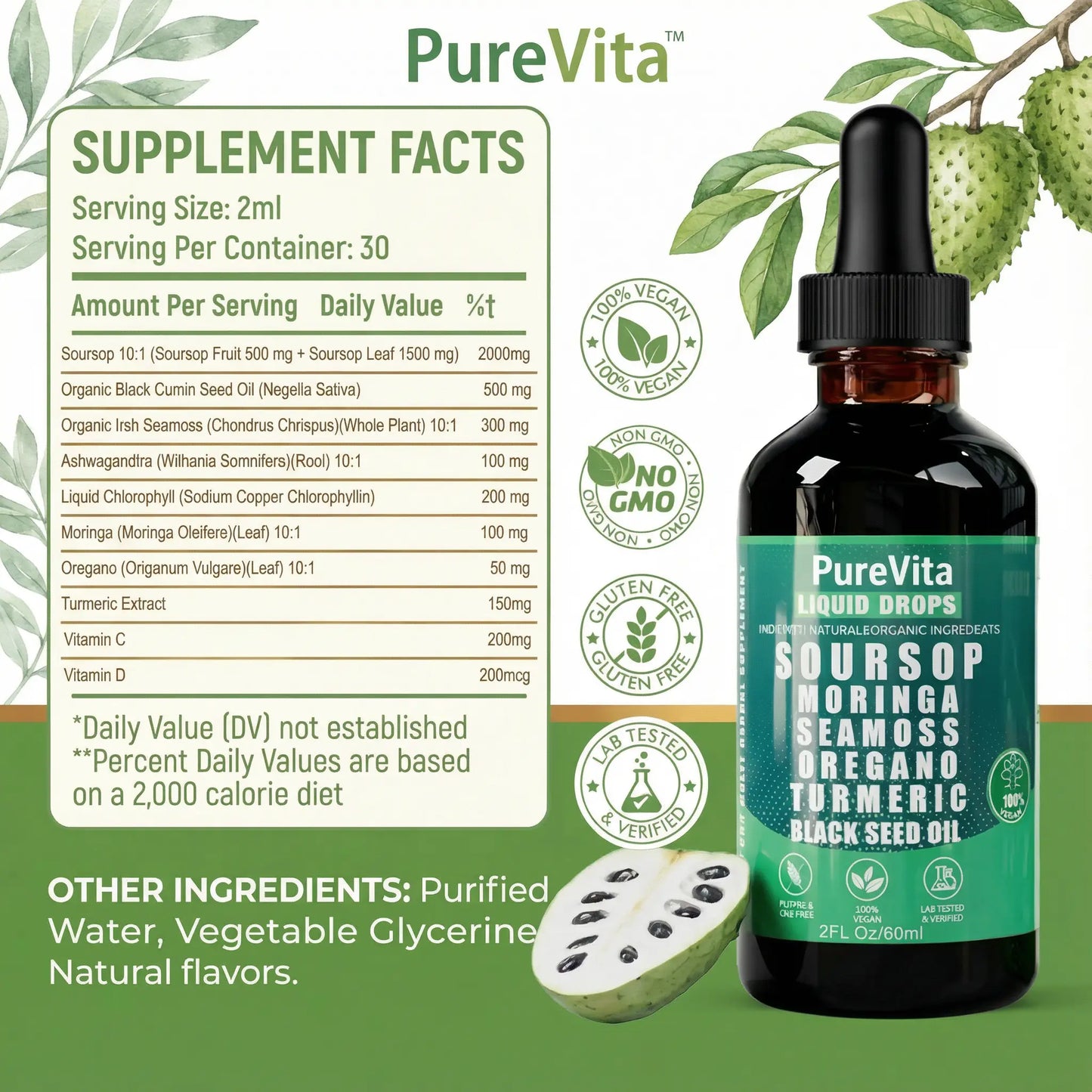 PureVita™ 10-in-1 Soursop Extract Drops